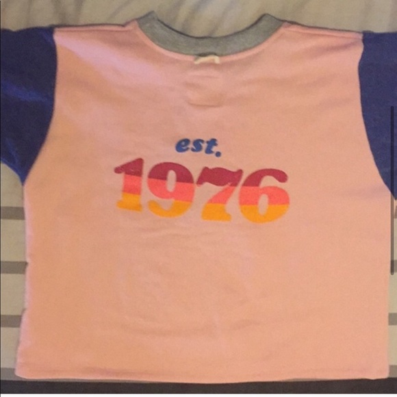 NWT Vintage Ringer Style Cropped Sweatshirt - Picture 3 of 4